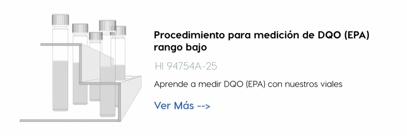 Procedimiento para medición de DQO rango bajo con reactivo HI 94754A-25